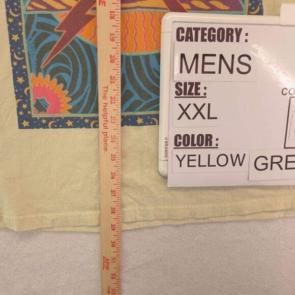 Pink Floyd Band Graphic Short Sleeve Crew Neck T Shirt Mens Size 2XL Yellow - Picture 6 of 9